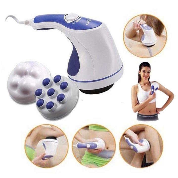 Relax Tone Spin Body Massager With 5 Headers Relax Spin Tone Slimming Lose Weight Burn Fat Full Body Massage Device